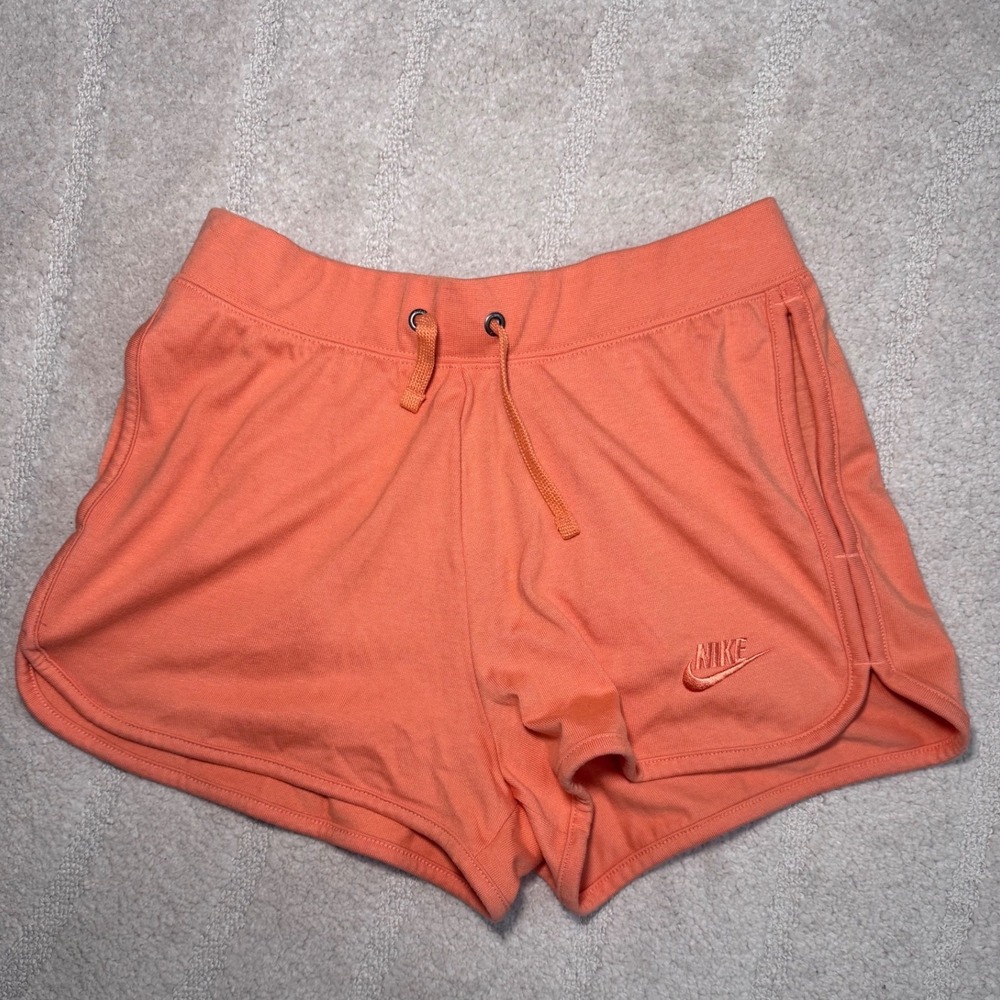 Nike Sportswear Club Fleece Shorts Gym Vintage Orange Coral Womens S Track Sleep